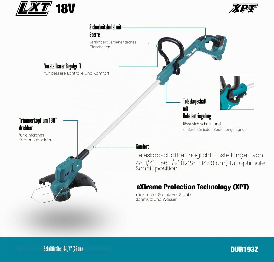 Makita DUR193Z Akku-Rasentrimmer 18V (ohne Akku, ohne Ladegerät)